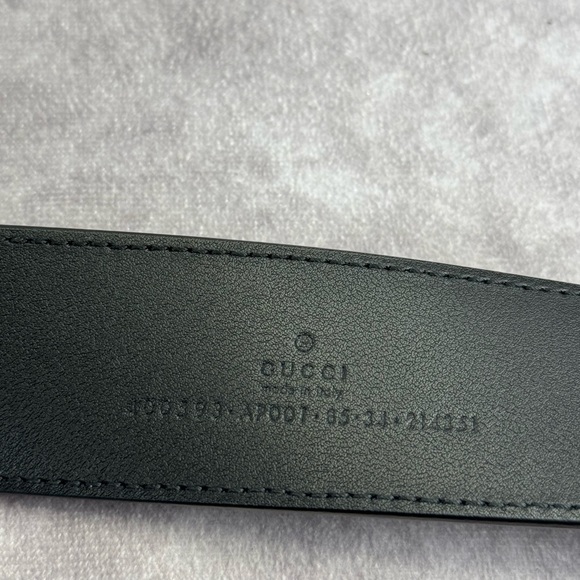 Gucci 2015 Re Edition Wide Leather Belt Gg Double Marmont Black 400593 85/34 - Picture 9 of 10